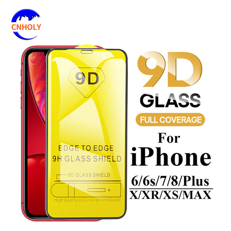 iPhone 7 8 Plus X XR XS Max Ekran Korumacı iPhone 11 12 Pro Max 13 Pro Max için 9D Full Glue Tempered Glass Temizleyin